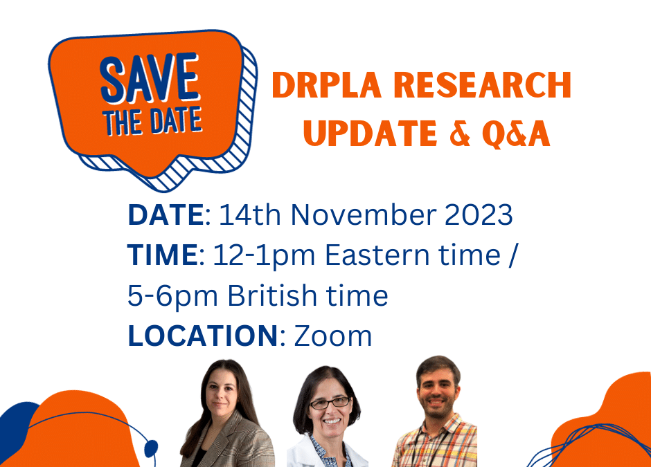 Announcing the DRPLA Research Update talk, returning on November 14th!